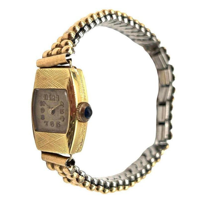 Swiss Made Rolled Gold Plate Art Deco Women's Watch by Gruen w/ Wristband - 15
