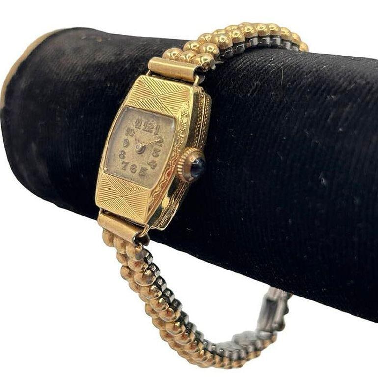 Swiss Made Rolled Gold Plate Art Deco Women's Watch by Gruen w/ Wristband - 8