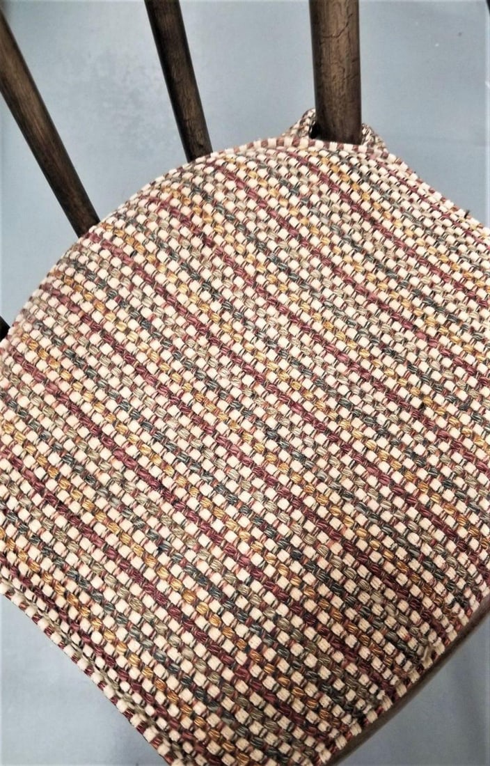 Mid Century Dark Stained Rattan Bar Stools with Stick Back, set of 8 - 3