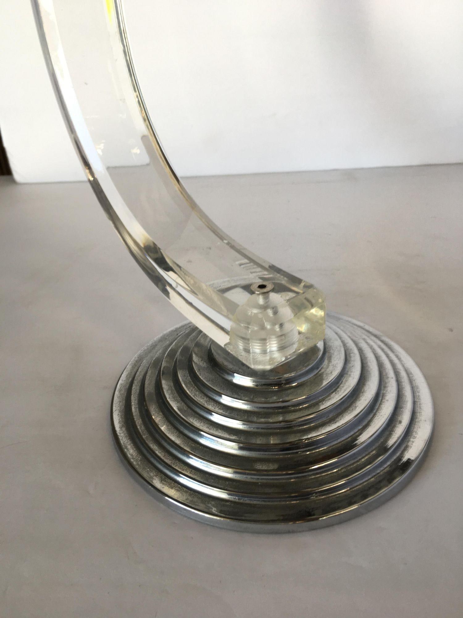 Charles Hollis Jones Lucite & Chrome Candlestick Holder - 15