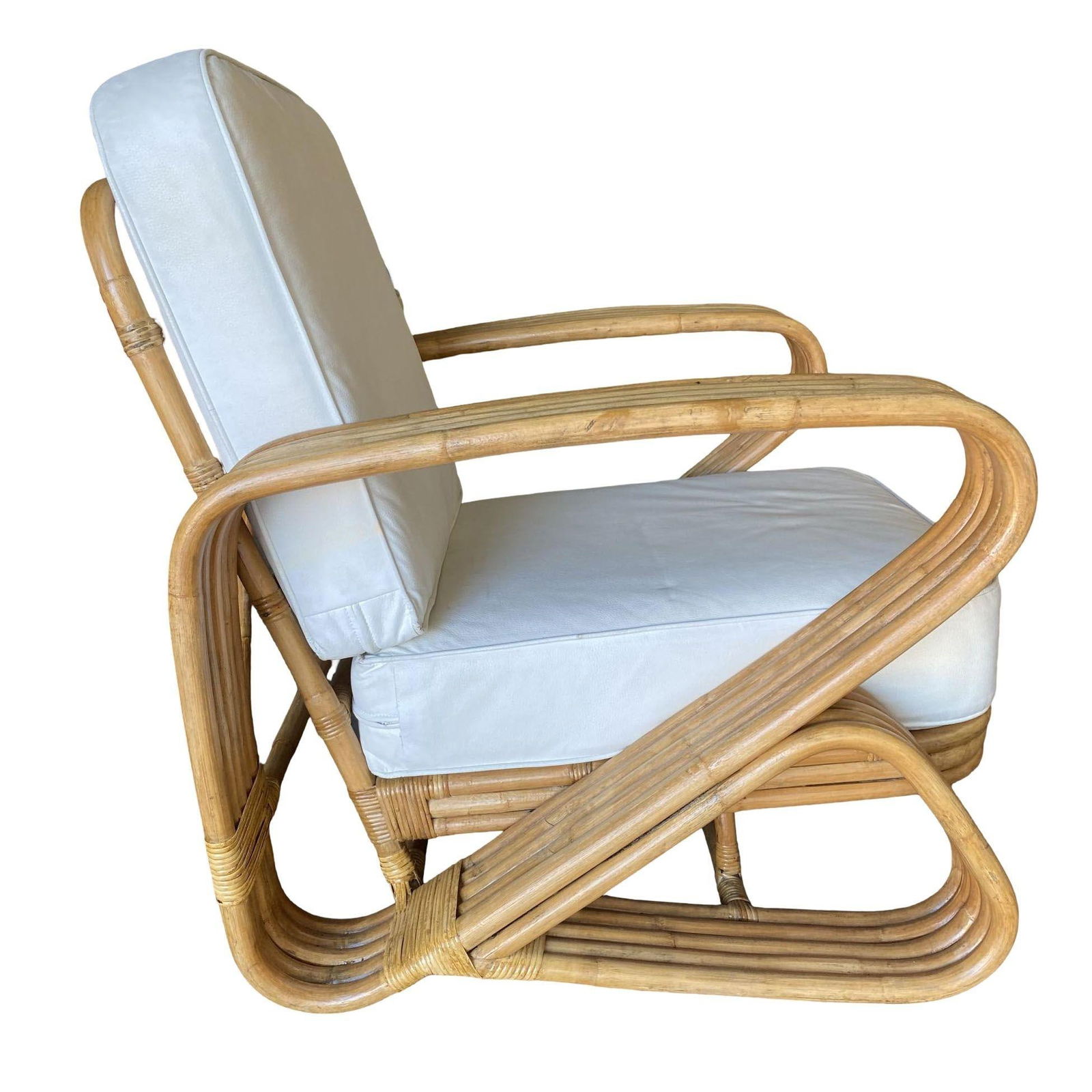 Restored 5-Strand 'Double Triangle' Lounge Chair W/ Floating Seat - 11