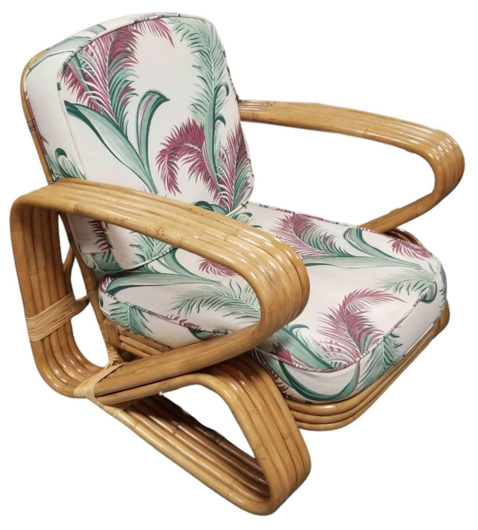 Restored 5-Strand 'Double Triangle' Lounge Chair W/ Floating Seat - 9