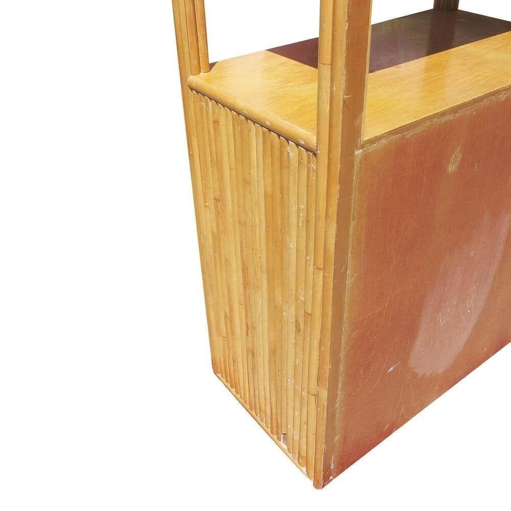 Restored Rattan & Mahogany Display Curio Cabinet Etagere - 15