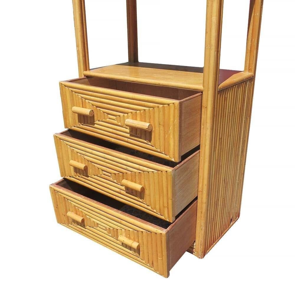 Restored Rattan & Mahogany Display Curio Cabinet Etagere - 2