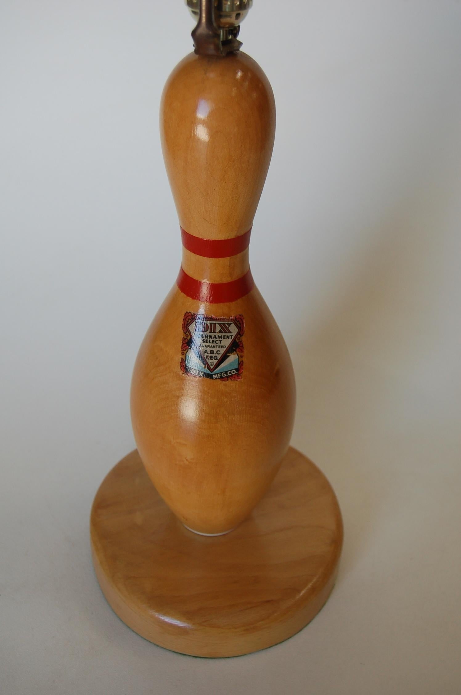Wood Dix Tournament Select Real Bowling Pin Table Lamp - 4