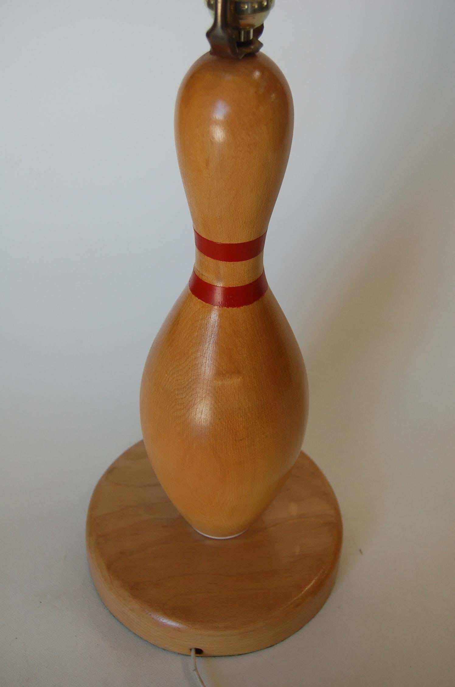 Wood Dix Tournament Select Real Bowling Pin Table Lamp - 5