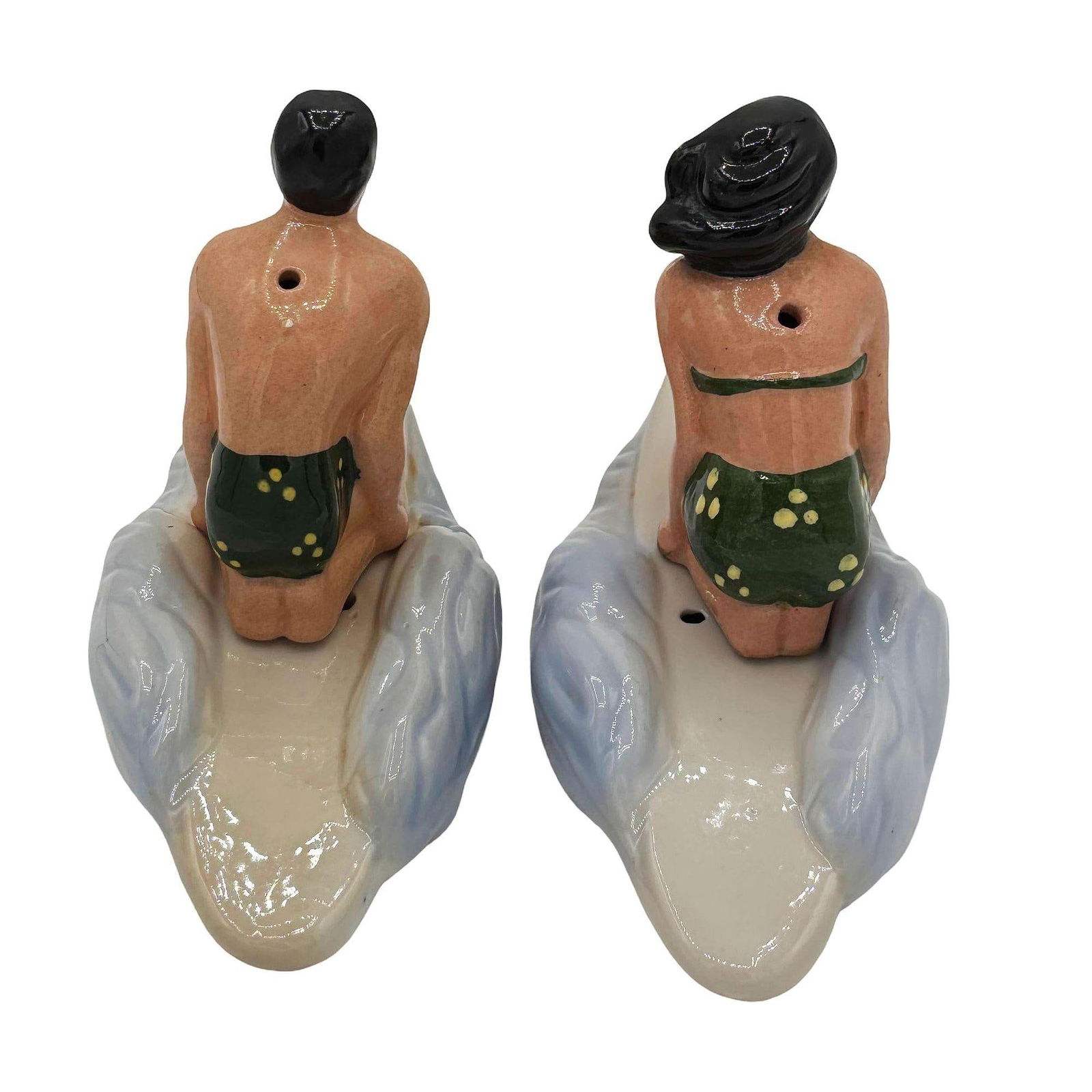 RARE 1951 Male & Female Surfer Ceramic Salt & Pepper Shaker Set by Herman's - 3