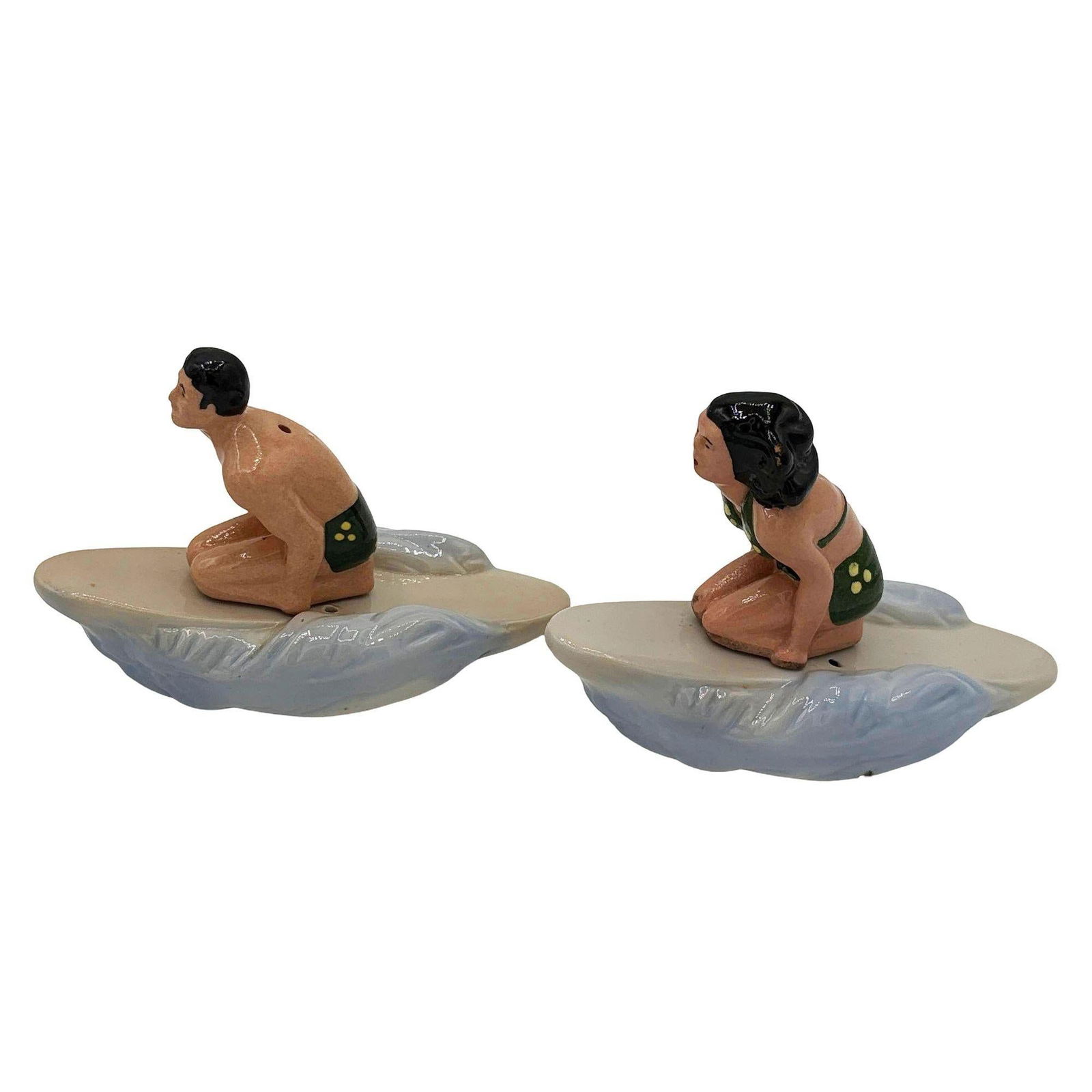RARE 1951 Male & Female Surfer Ceramic Salt & Pepper Shaker Set by Herman's - 4