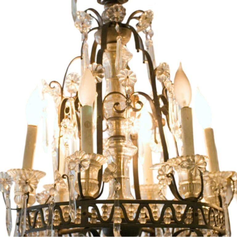 Louis XVI Revival Style French Crystal and Bronze Chandelier - 5