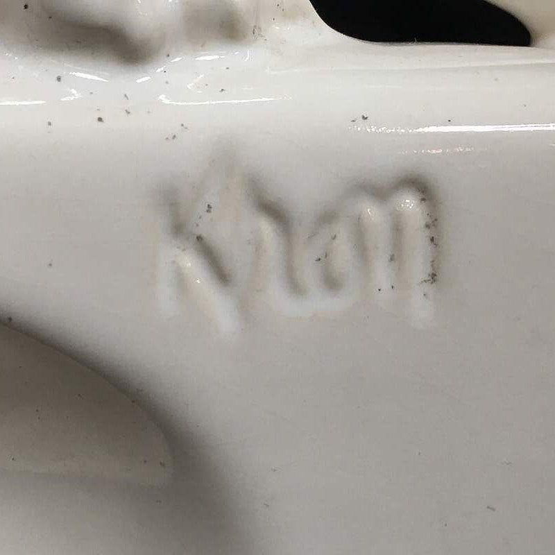 White Ceramic "Sportsman Panther" TV Lamp signed Kron, 1955 - 14