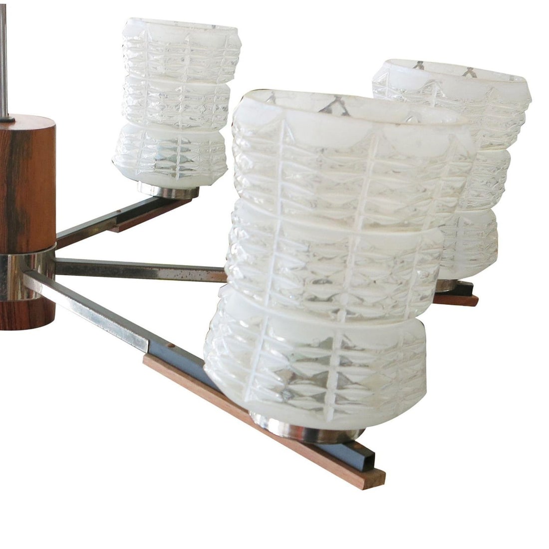 Italian Sputnik Chandelier in Rosewood Chrome with Glass Shades - 11