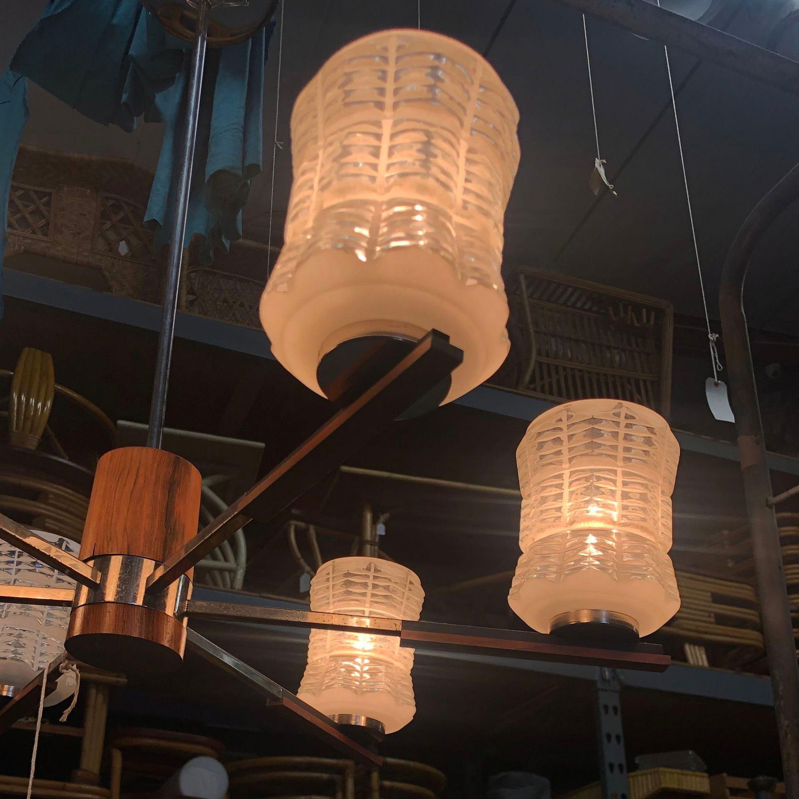 Italian Sputnik Chandelier in Rosewood Chrome with Glass Shades - 19