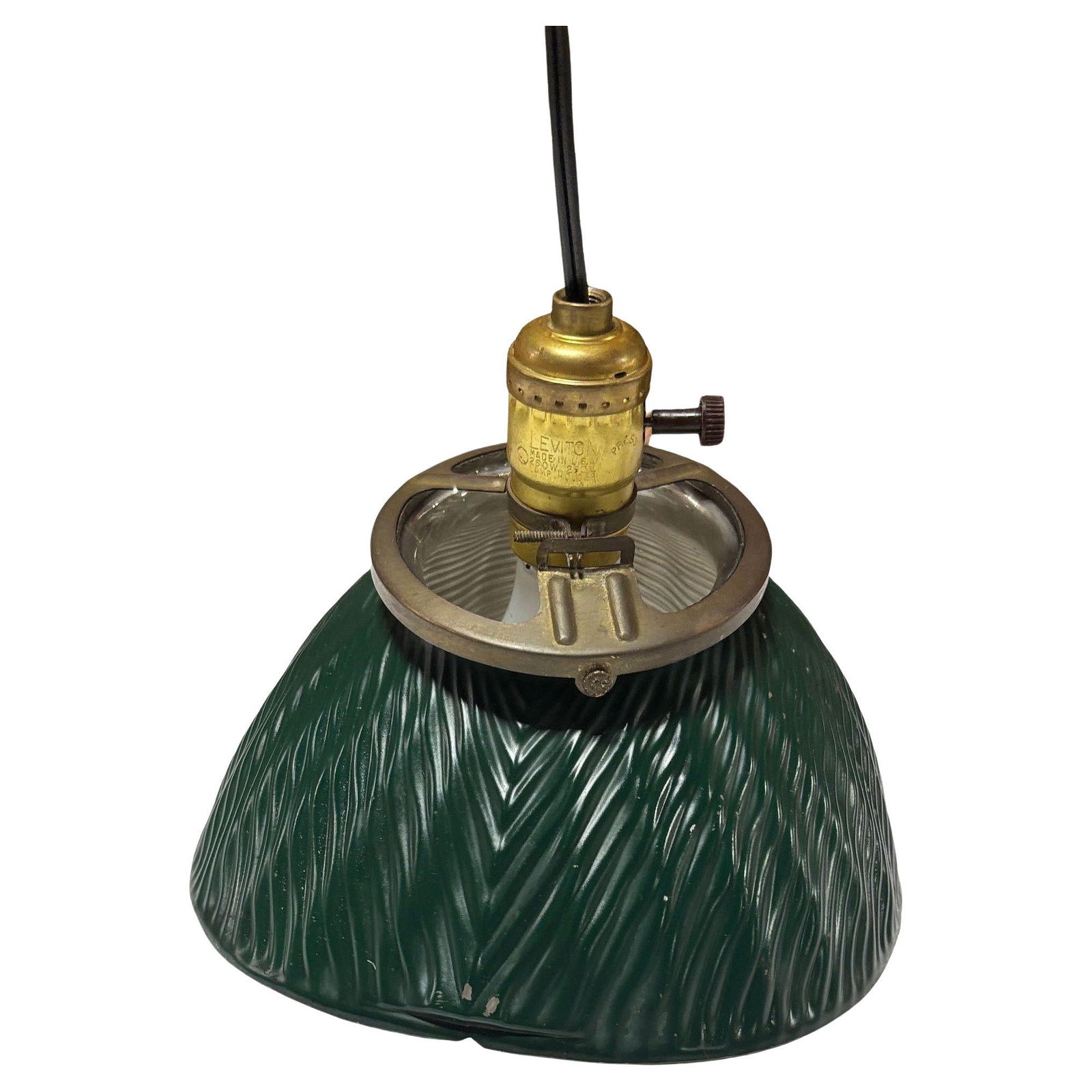 1930's Green Mercury Glass Industrial Pendant Light - 8 Available! - 16