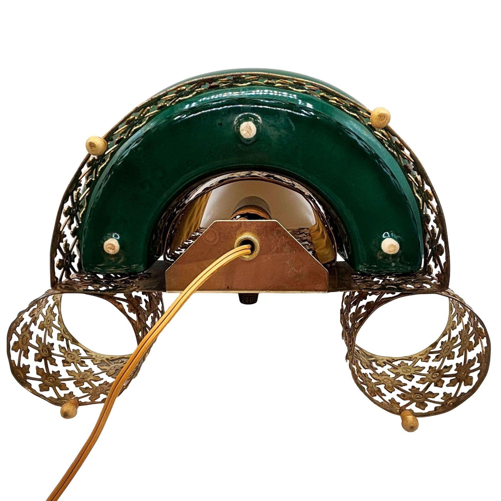 Mid-century Regancy Brass & Ceramic TV Lamp & Planter by Sierra Columbia - 12