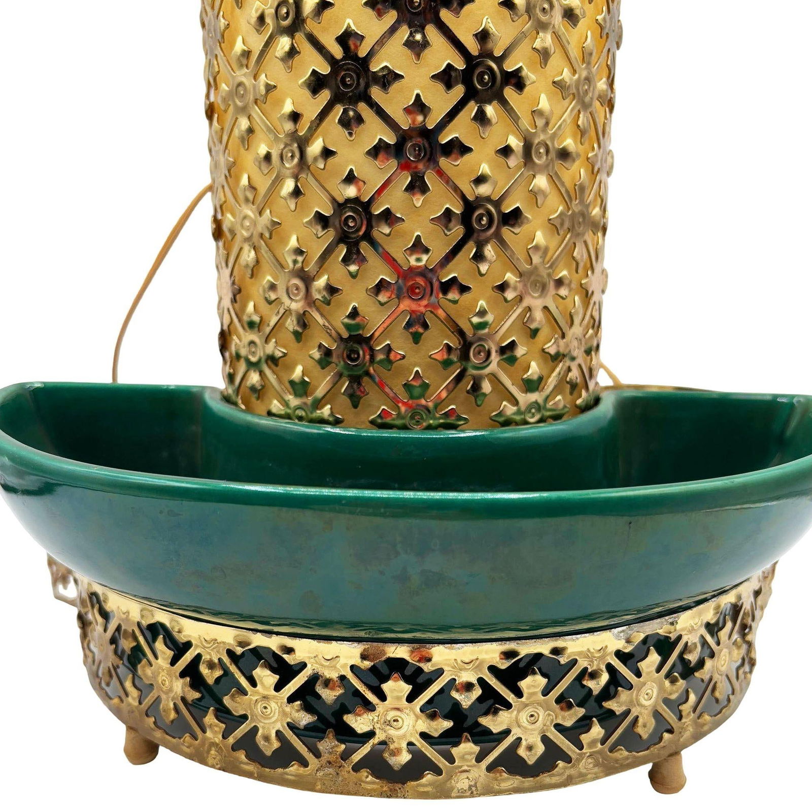 Mid-century Regancy Brass & Ceramic TV Lamp & Planter by Sierra Columbia - 14