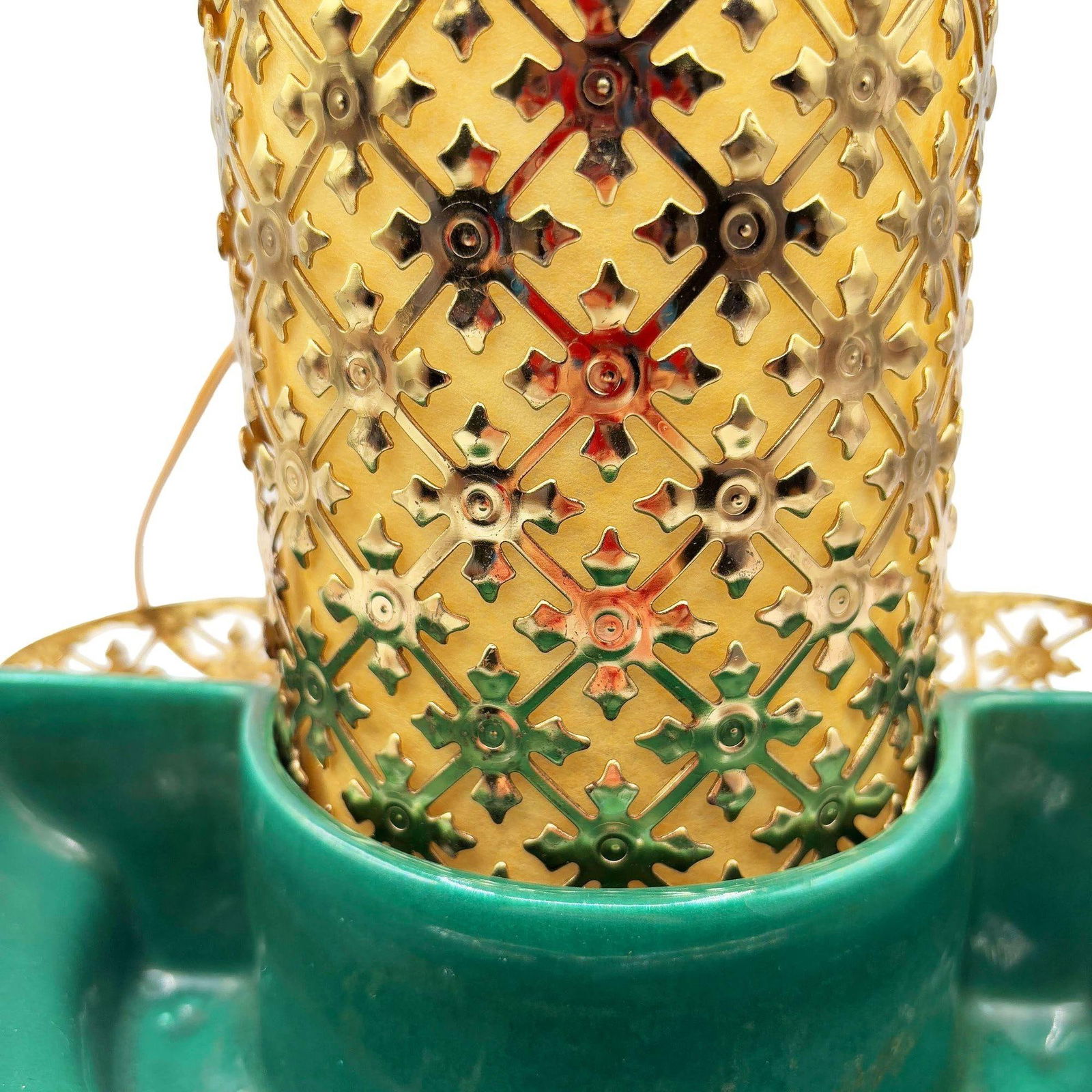 Mid-century Regancy Brass & Ceramic TV Lamp & Planter by Sierra Columbia - 4