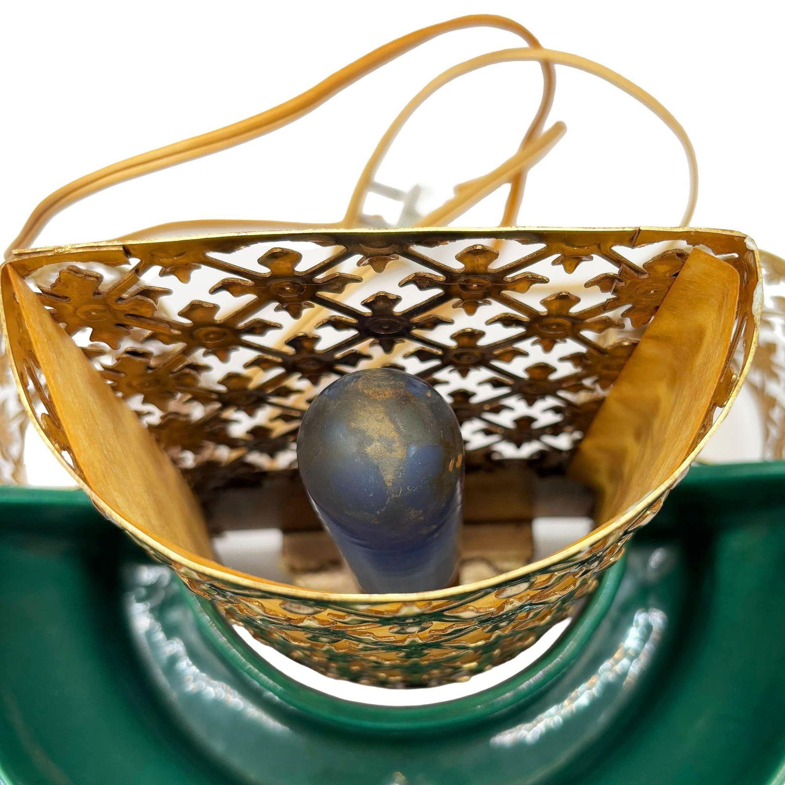 Mid-century Regancy Brass & Ceramic TV Lamp & Planter by Sierra Columbia - 5