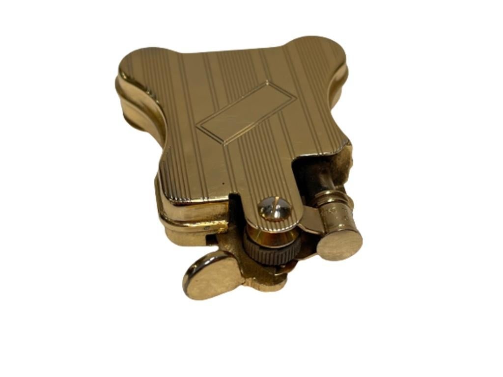 Gold-Plated Ronson Banjo Stylish Design Petrol Lighter, Japan - 3