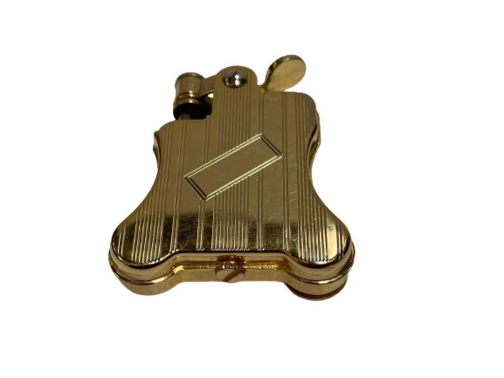 Gold-Plated Ronson Banjo Stylish Design Petrol Lighter, Japan - 4