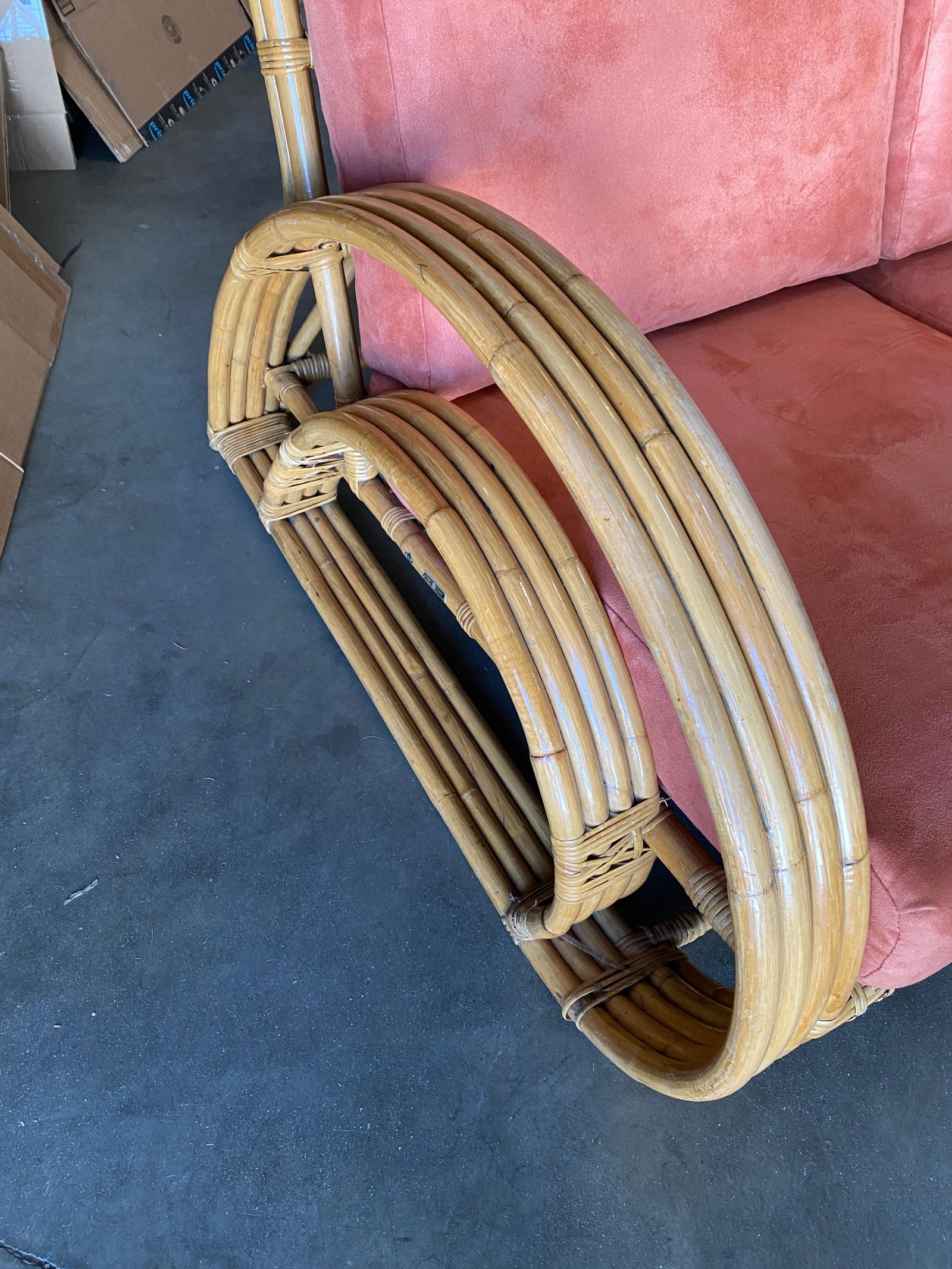 Restored "Double Tear Drop Arm" Rattan Lounge & Sofa Livingroom Set by Tochiku - 11