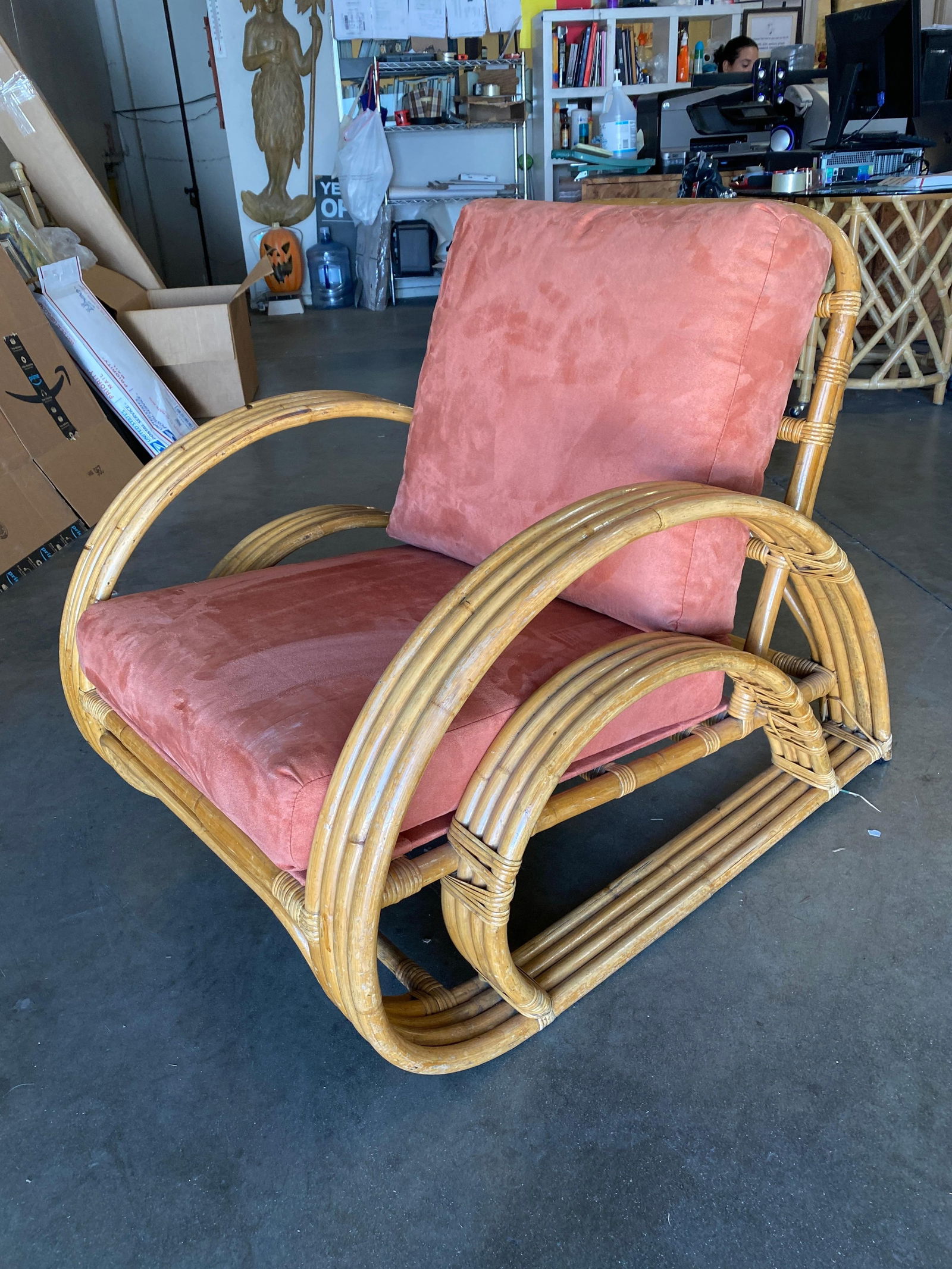 Restored "Double Tear Drop Arm" Rattan Lounge & Sofa Livingroom Set by Tochiku - 2