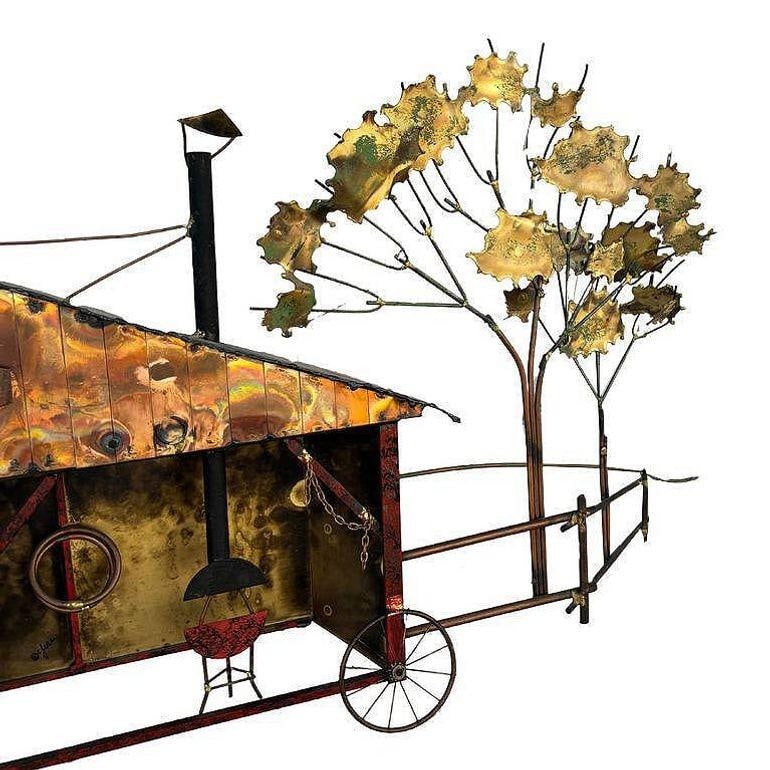 Mid-Century "Blacksmith" Hanging Copper Wall Sculpture by Curtis Jere - 12