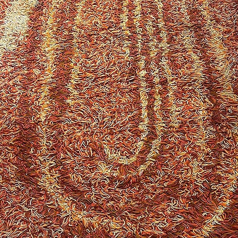 8' Foot Hand Woven Tricolor Oval Scandinavian Shag Rug - 5