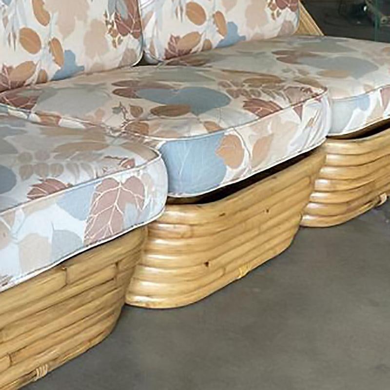 Restored Eight-Strand Square Pretzel Arm 3-Seat Section Sofa - 5