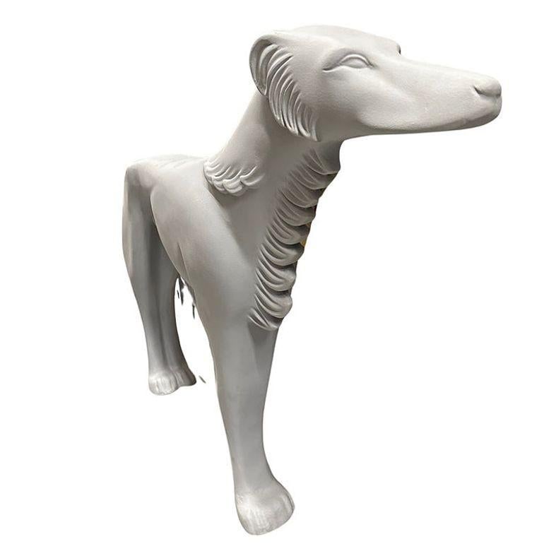 Life-Size Art Deco Styled Fiberglass Borzoi Russian Hunting Hound Dog Statue - 14