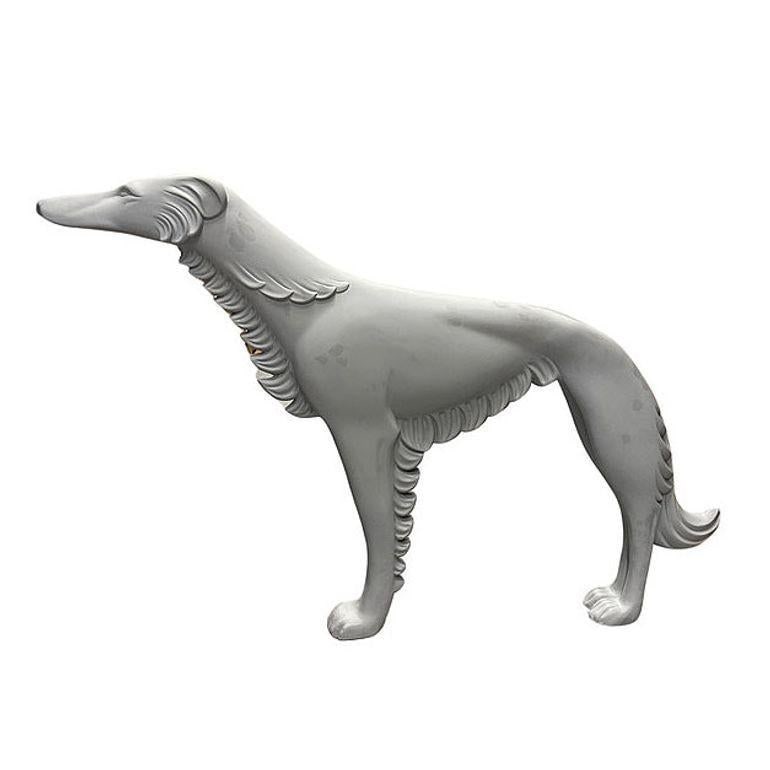 Life-Size Art Deco Styled Fiberglass Borzoi Russian Hunting Hound Dog Statue - 15