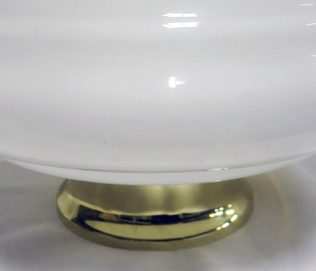 Small Schoolhouse Banded Oval Shape Ceiling Glass Globe Pendant - 5