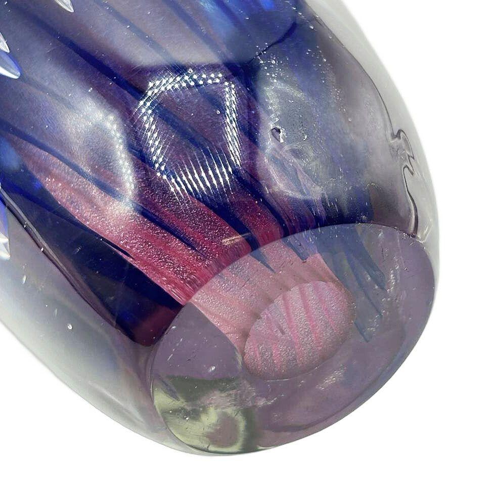 Mid-century Tear Drop Blue and Purple Murano Sommerso Art Glass Sculpture - 14