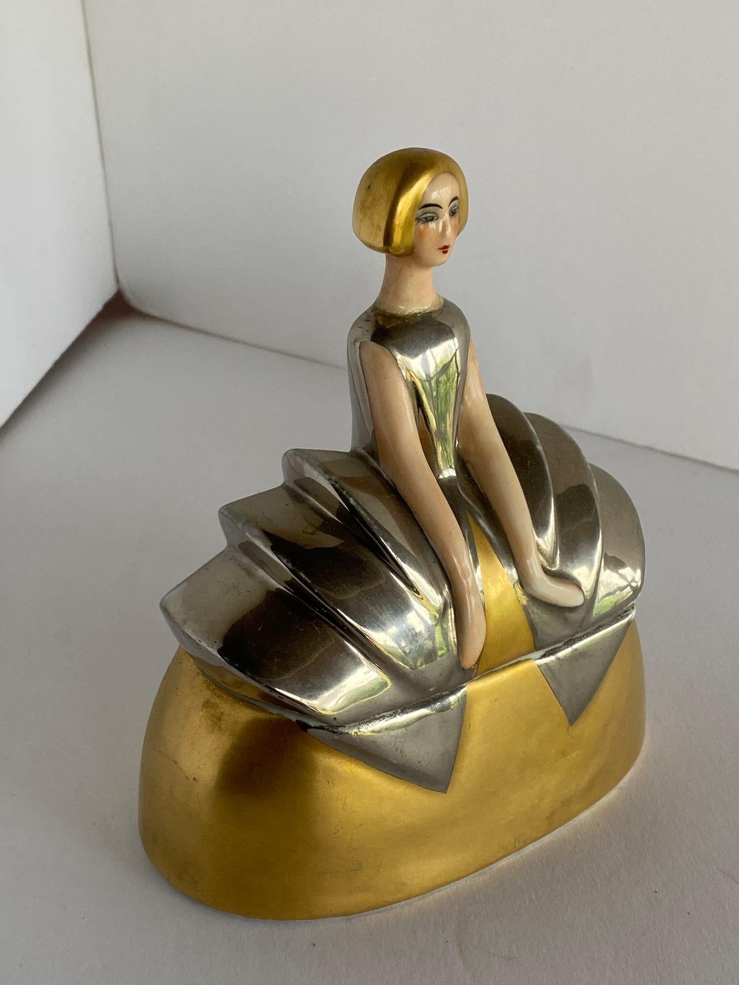 French Flapper Ceramic Perfume Bottle by Charles Serpaut Limoges - 10