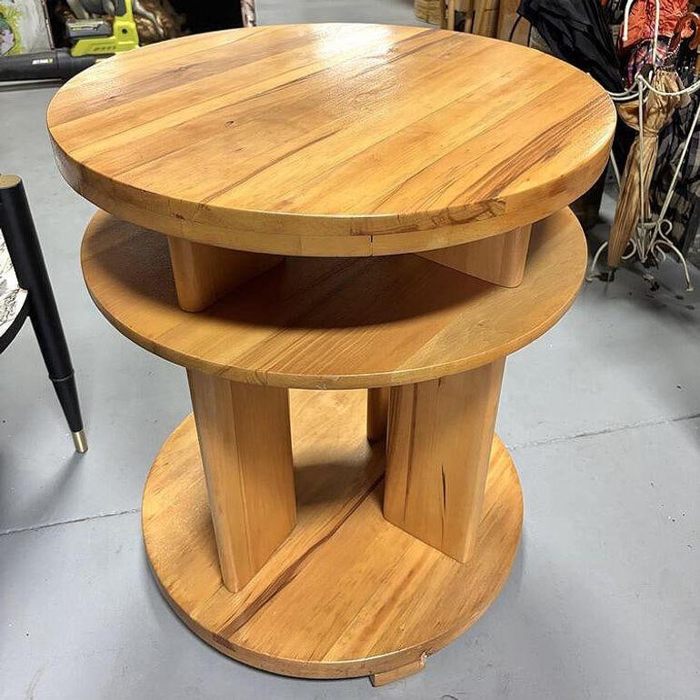 Art Deco 3- Tier Lamp Walnut Side Table By Gilbert Rohde for Brown Saltman - 5