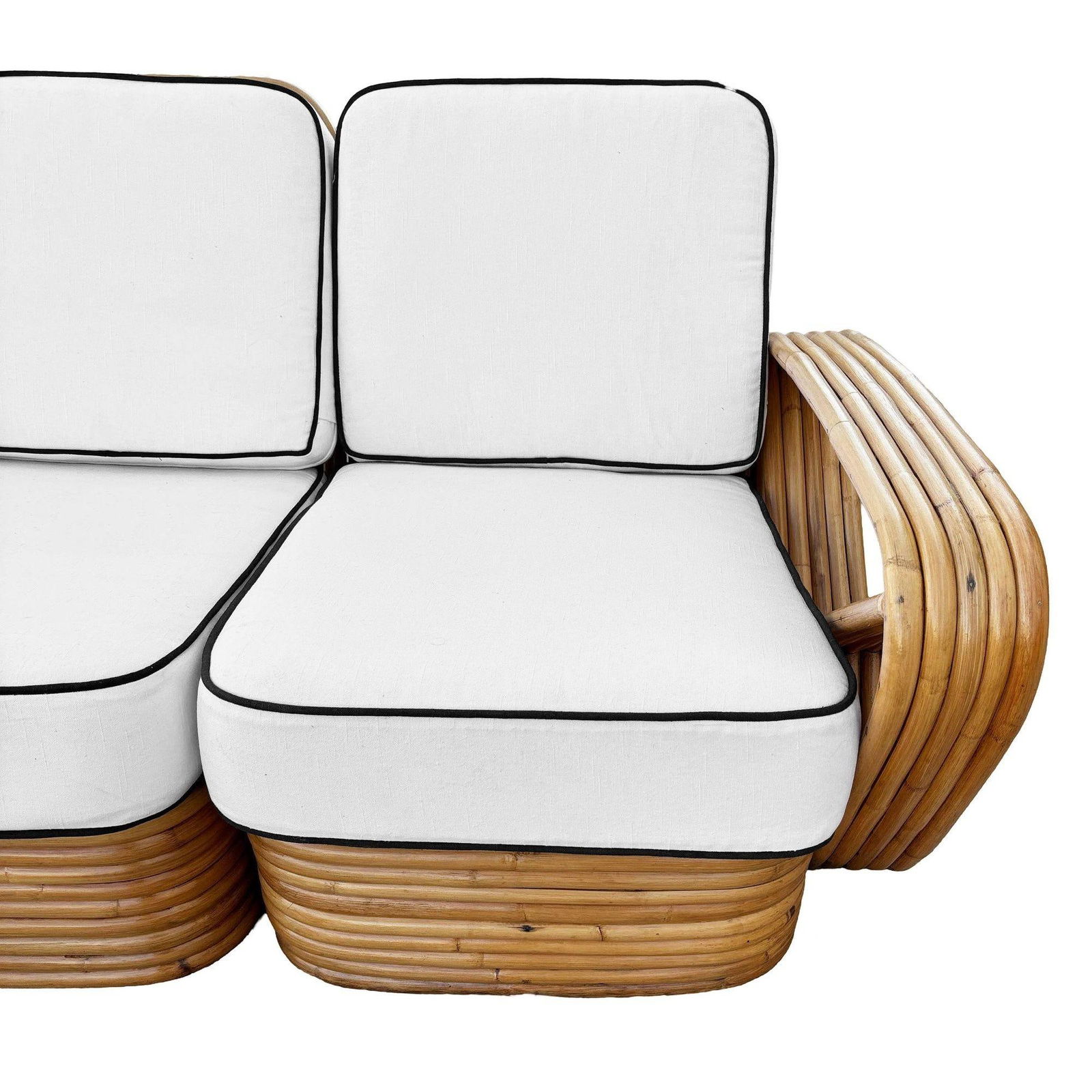 Restored Paul T Frankl Style Rattan 5-Strand Square Pretzel 5-Seat Sectional - 16