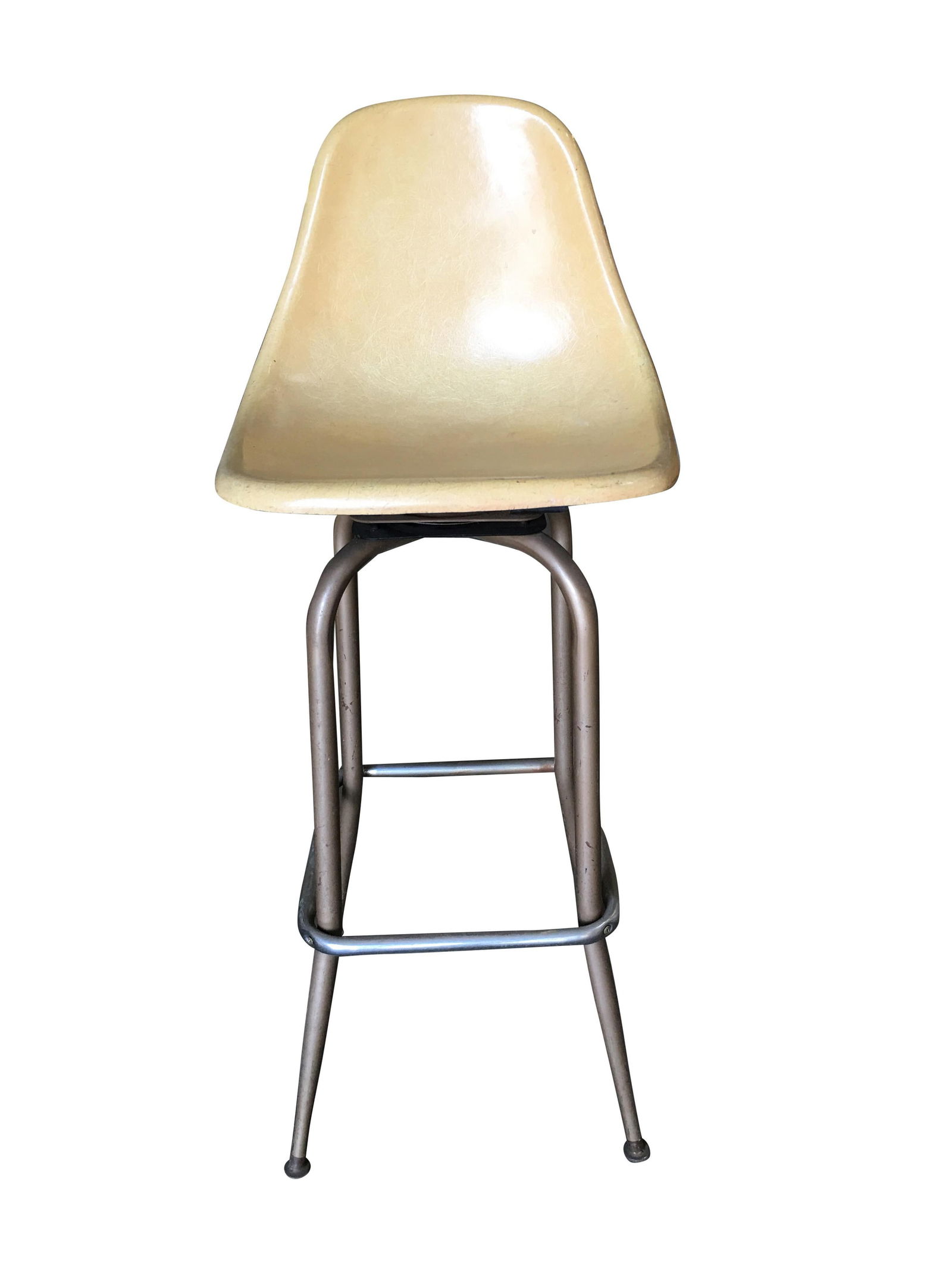 Midcentury Fiberglass Shell Swivel Bar Stool, Pair - 17