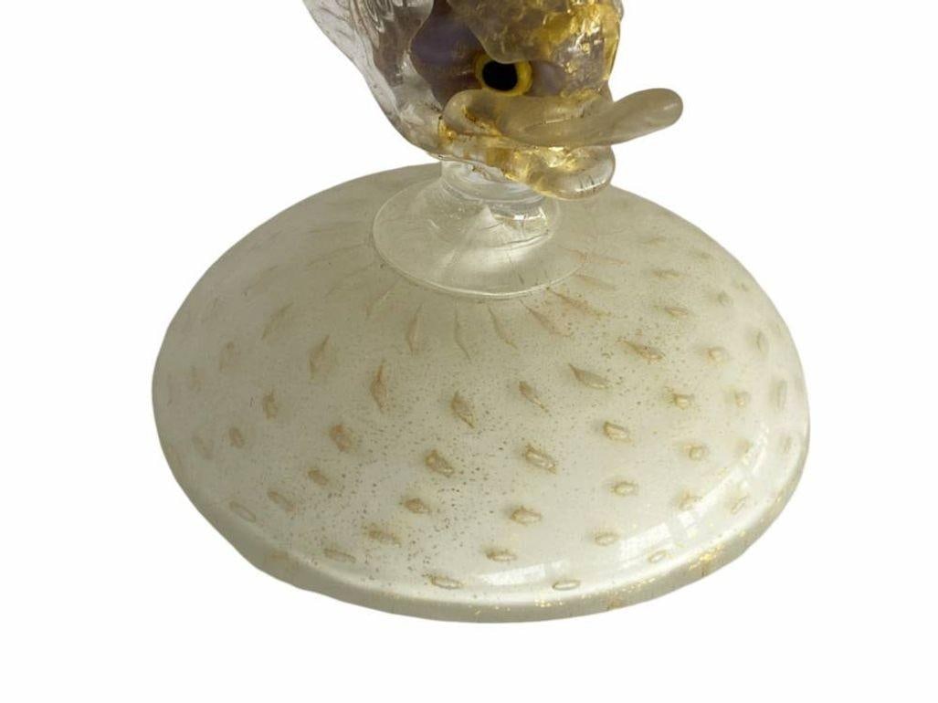 Mid-Century Venetian Murano Glass Dolphin Vase By Salviati - 3