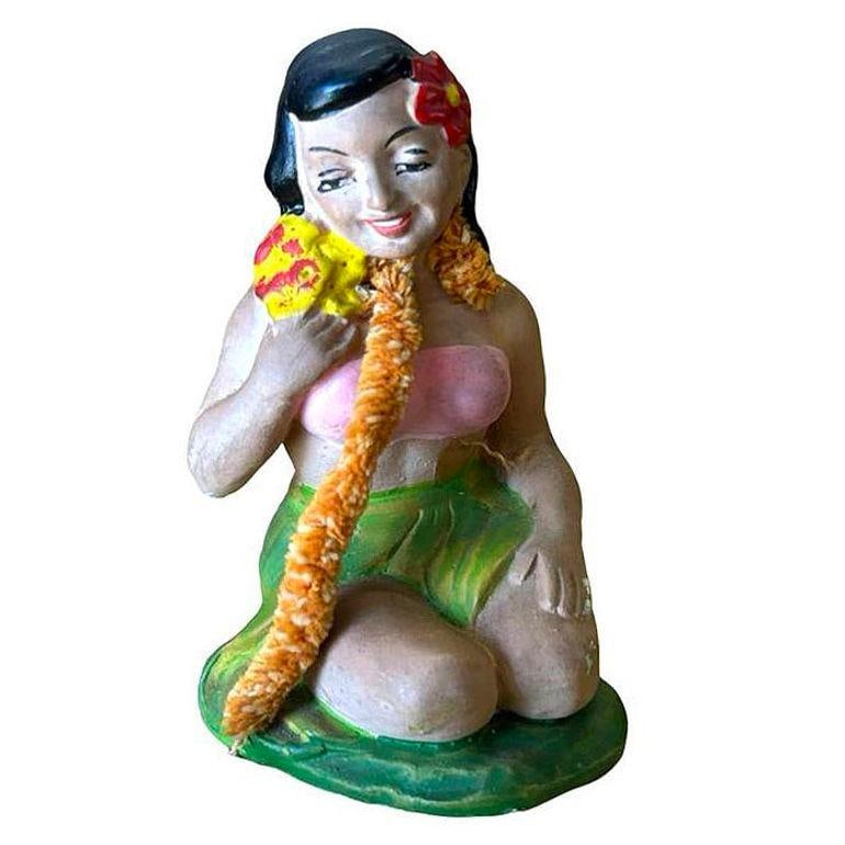 Pair of Hand Painted Ceramic Hula Girl & Ukele Boy Souvenir Figurines - 19
