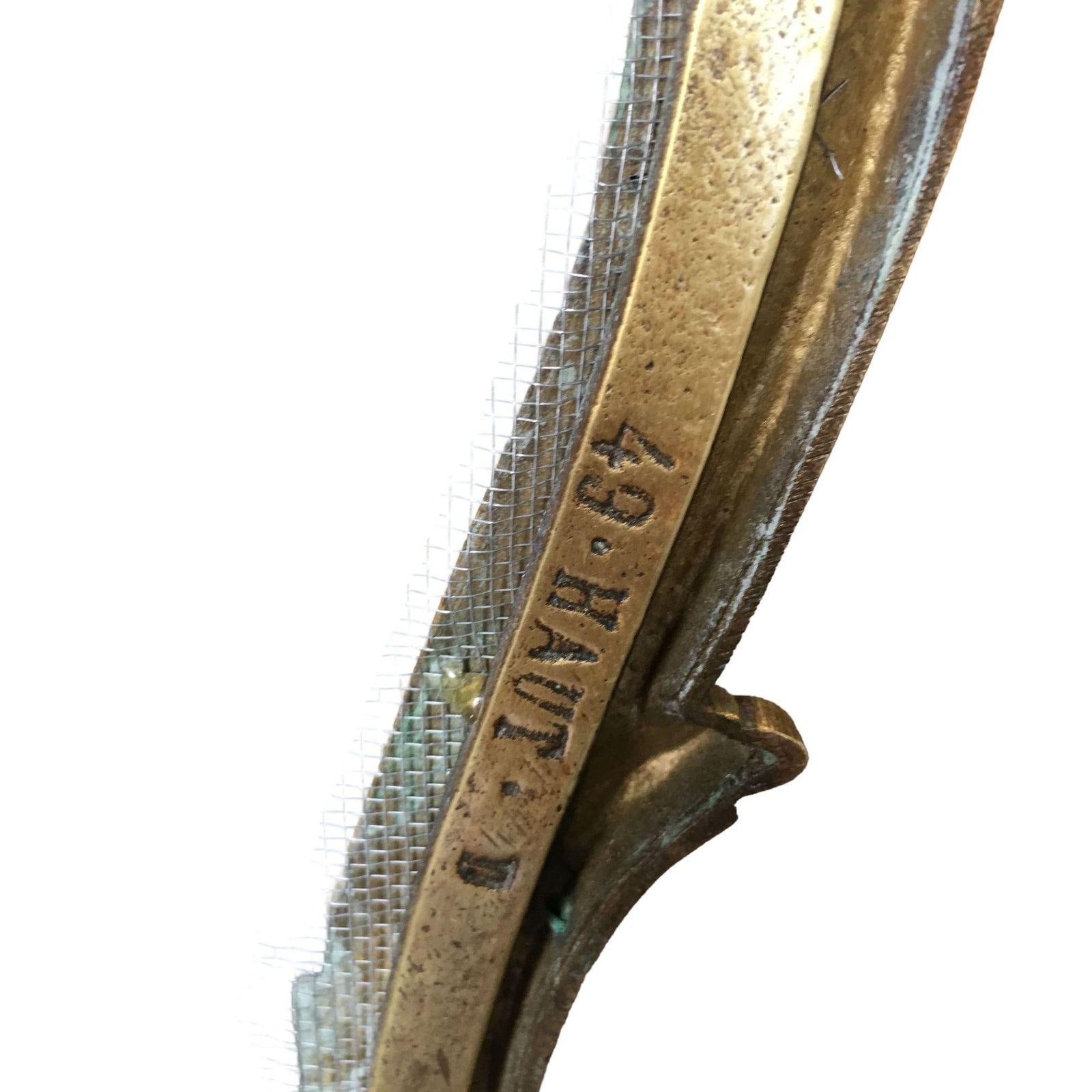 Art Nouveau Brass Fireplace Tool Set, Screen, Andiron, and Log Bucket Set - 15