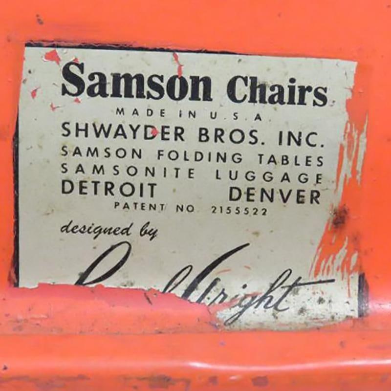 Russel Wright Outdoor/Patio Steel Folding Chair by Schwayder Bros, 5 Available - 14