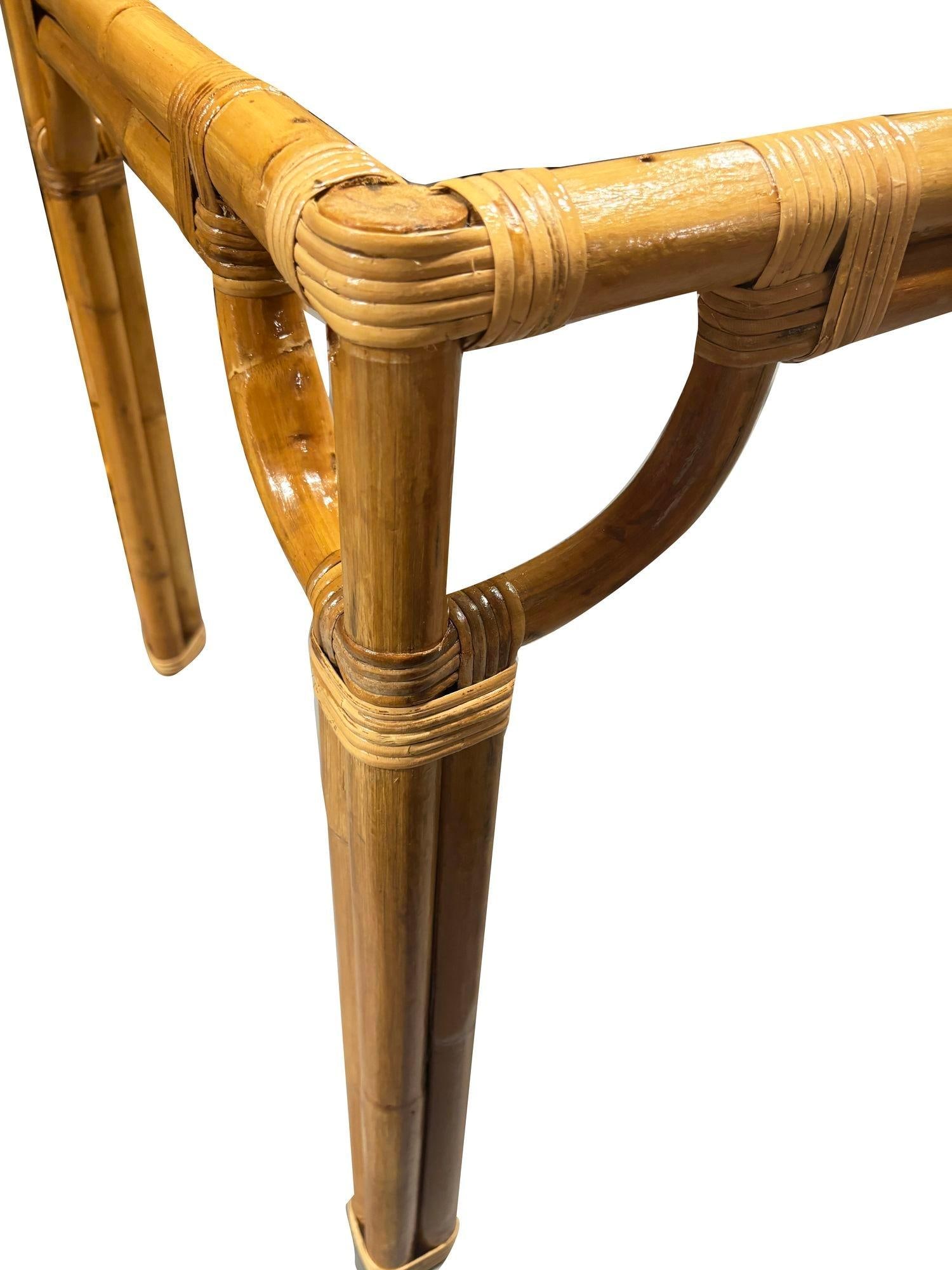 Restored Rattan Three-Strand Long Dining Table - 3