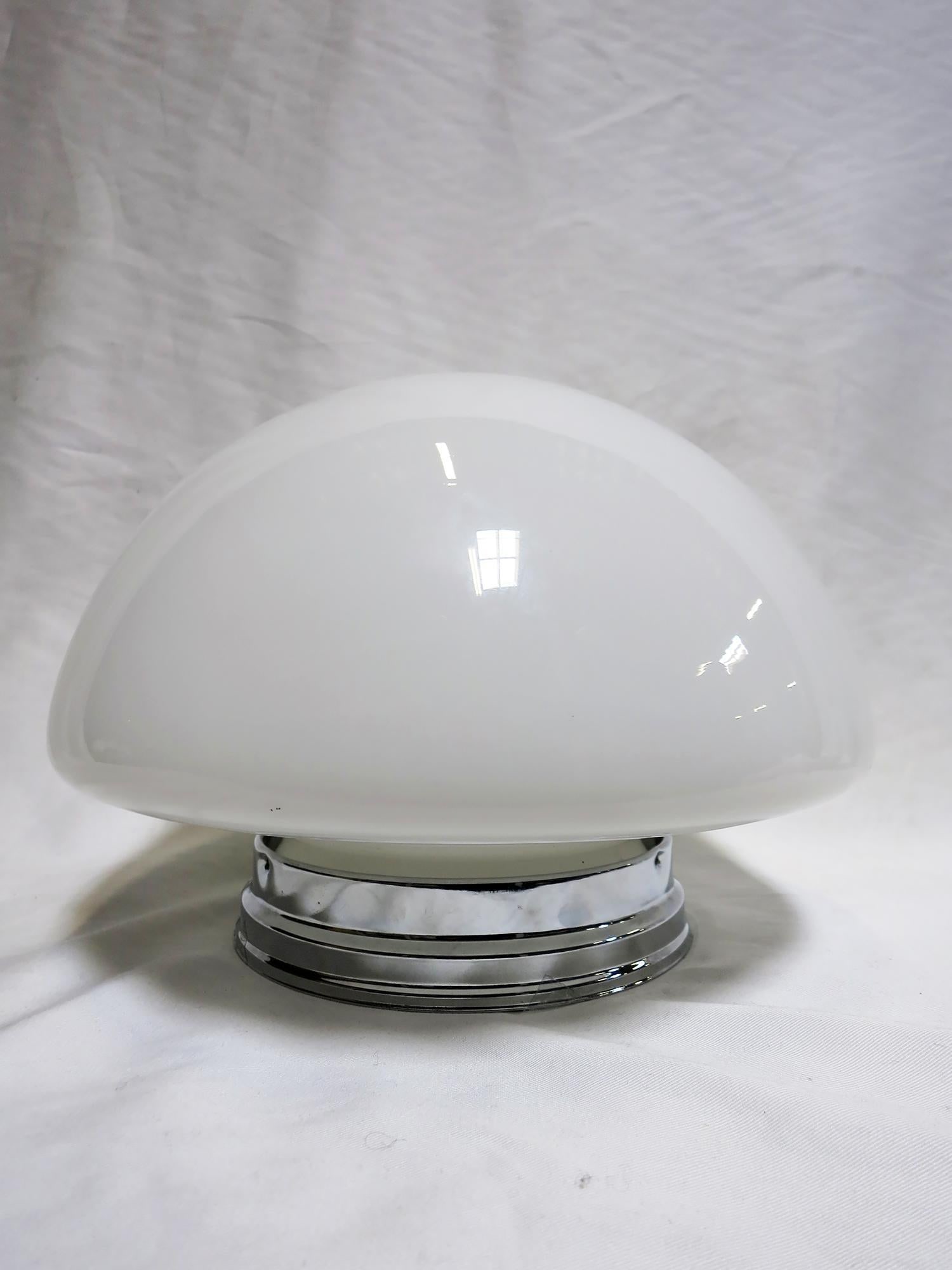 Short Schoolhouse Mushroom-Shape Ceiling Glass Globe Pendant - 3