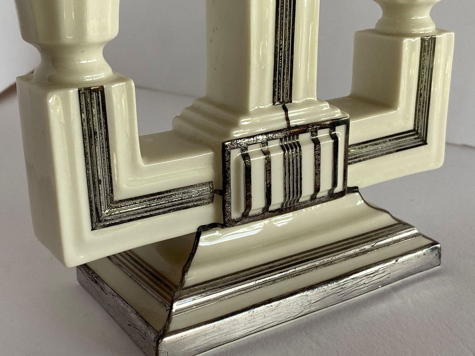 Stepped Art Deco Candelabra with Sterling Silver Overlay by Lenox - 5