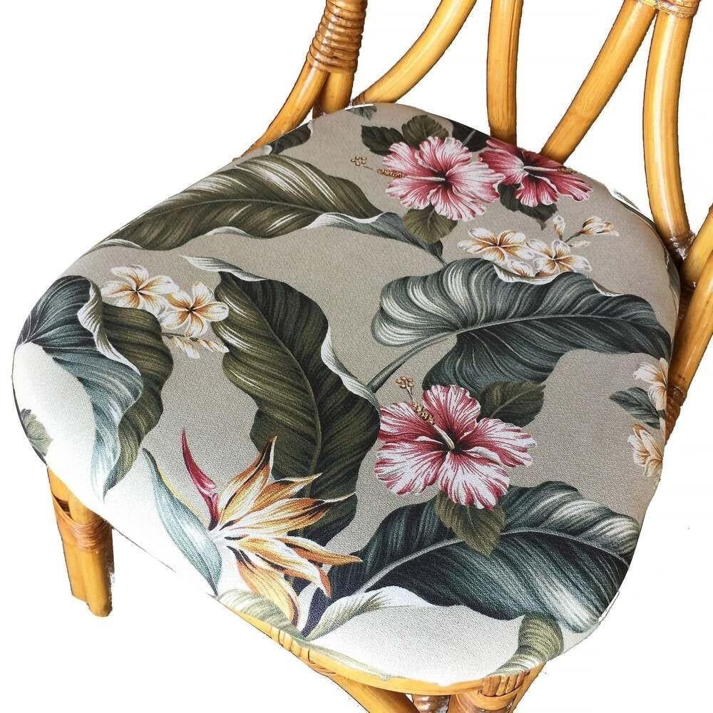 Restored Rattan Dining Side Chair w/ "Hour Glass" Back, Set of Four - 4