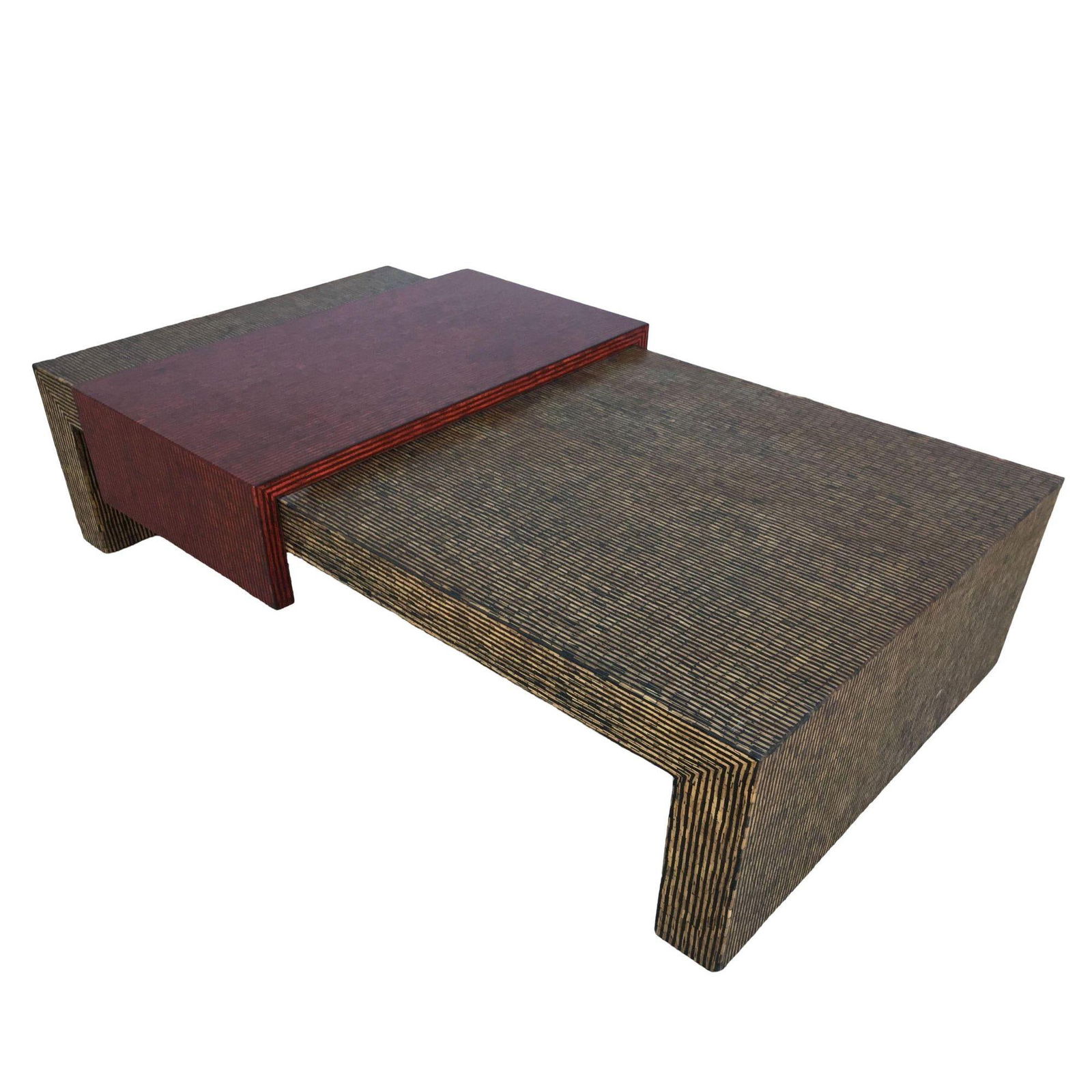 Two-Tone Cubist Style Side Table and Coffee Table Set - Set of 3 - 10