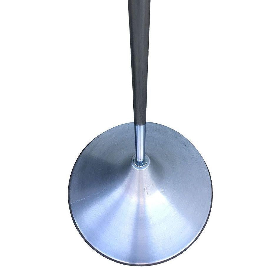 Y2K Chrome & Frosted Glass "Bugle Base" Pedestal Side Table - 5