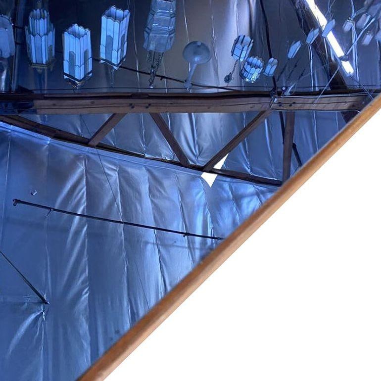 Gilbert Rohde Style Art Deco Mahogany Coffee Table w/ Cobalt Glass Top - 5