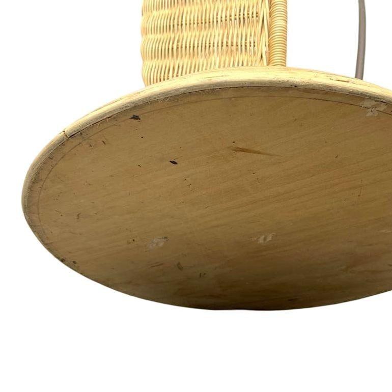 Mid-Century Woven Wicker & Iron Sculptural Coat Rack w/ Reed Pencil Rattan Base - 6