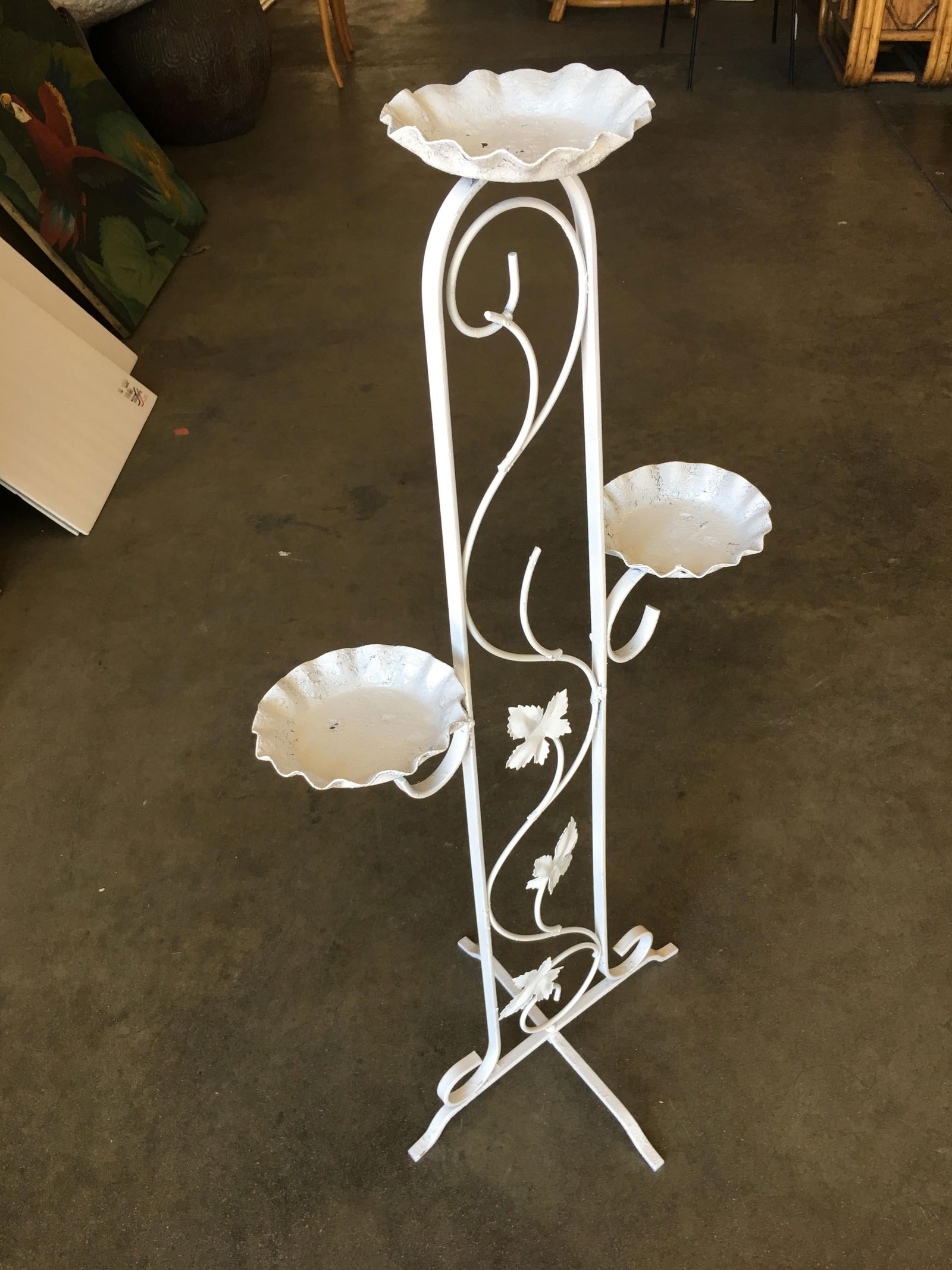 Three-Tier Outdoor/Patio Plant Stand with Scrolling Pattern - 5