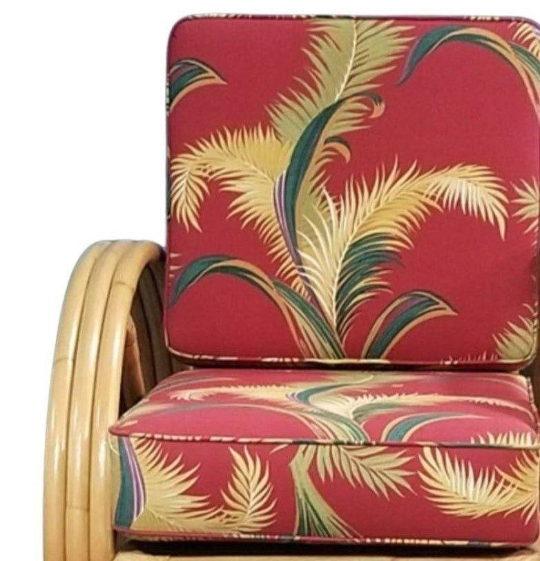 Restored Rattan 3-strand 3/4 Pretzel Arm Sofa and Settee Livingroom Set - 6